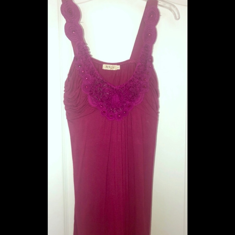 Magic Dark Pink Embellished Tank